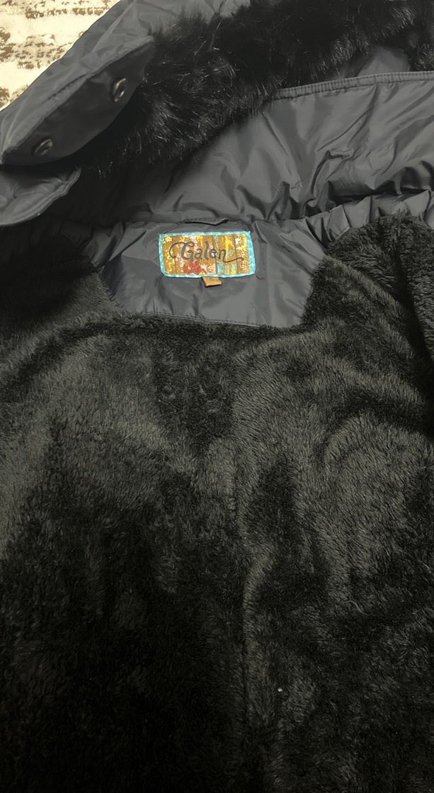 Siyah Uzun Kadın Kış Montu, Kürklü - Görsel 2