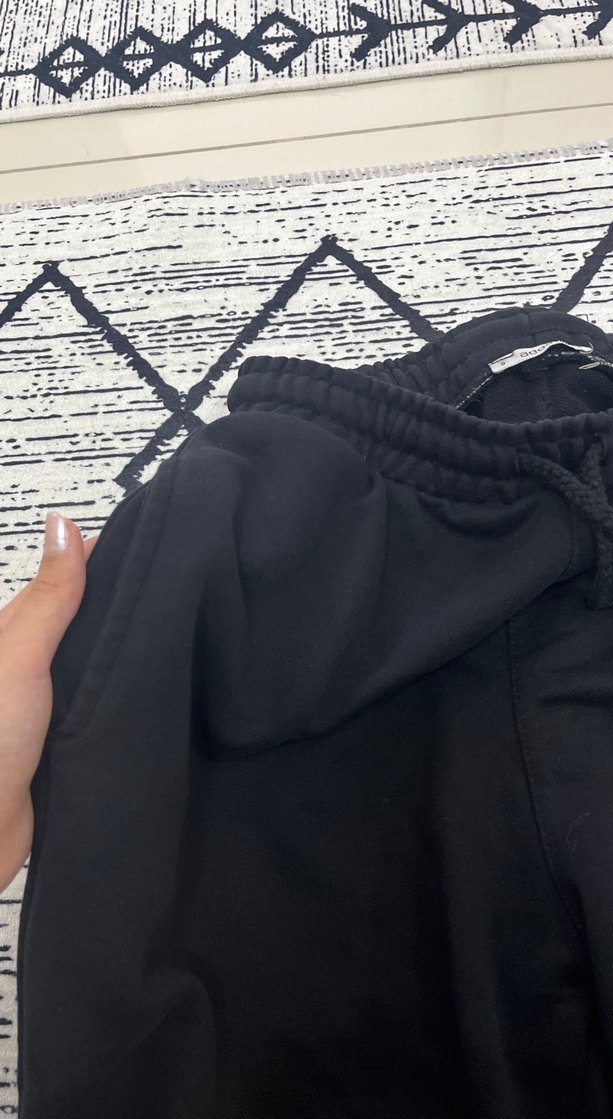 Siyah Kadın Rahat Kesim Sweatpant - Görsel 3