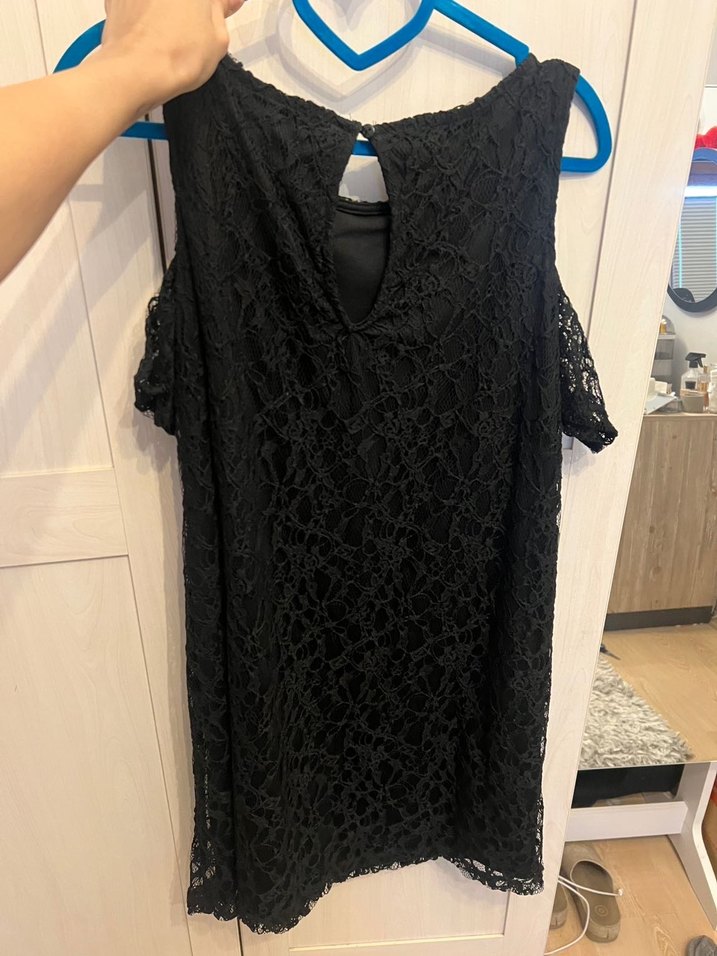 Siyah Dantel Midi Straplez Gotik Kadın Elbise - Görsel 2