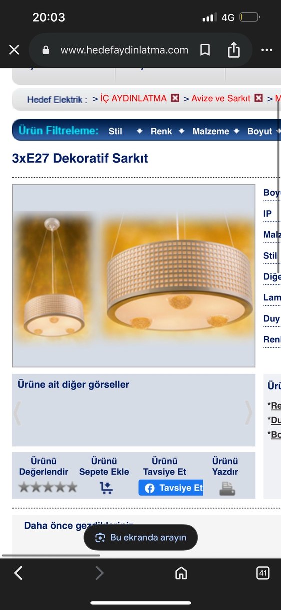 Bej Modern Sarkıt Avize - Görsel 3