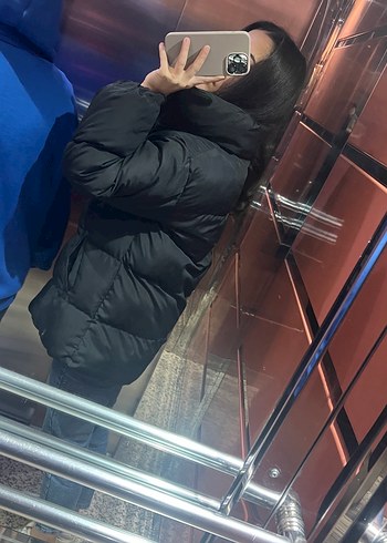 Bershka Siyah Şişme Kadın Kışlık Mont - Görsel 2