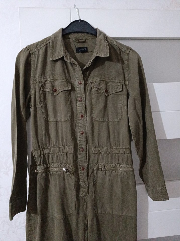 Kadın Kemerli Uzun Keten Tulum - Görsel 2