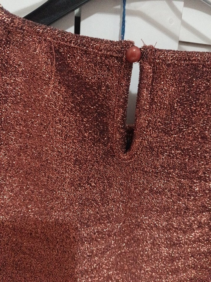 Parlak bakır rengi Kısa Örme Kadın Atlet - Görsel 3