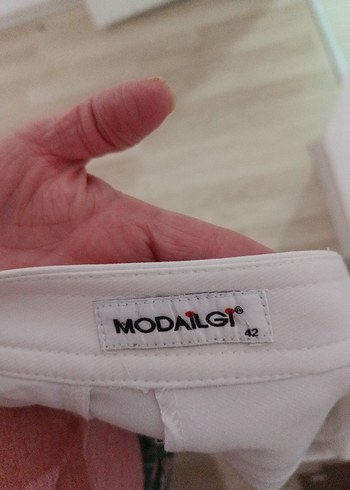 Beyaz Midi Kadın Kumaş Pantolon - Görsel 5