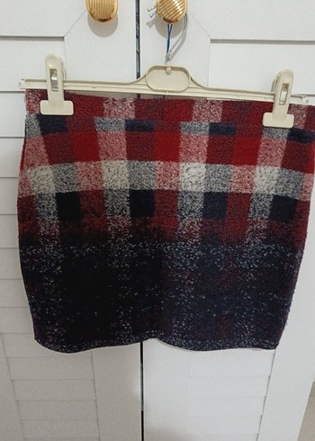 Kadın Çok Renkli kaşe Mini Etek - Görsel 2