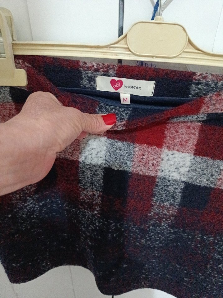 Kadın Çok Renkli kaşe Mini Etek - Görsel 3