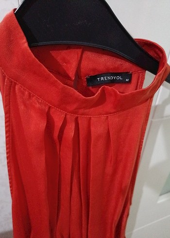 Nar çiçeği Bohem Midi Elbise Fırfırlı - Görsel 4