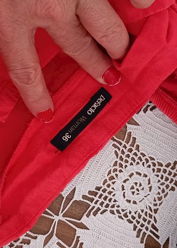 Düğmeli nar çiçeği rengi Uzun Bohem Elbise - Görsel 3