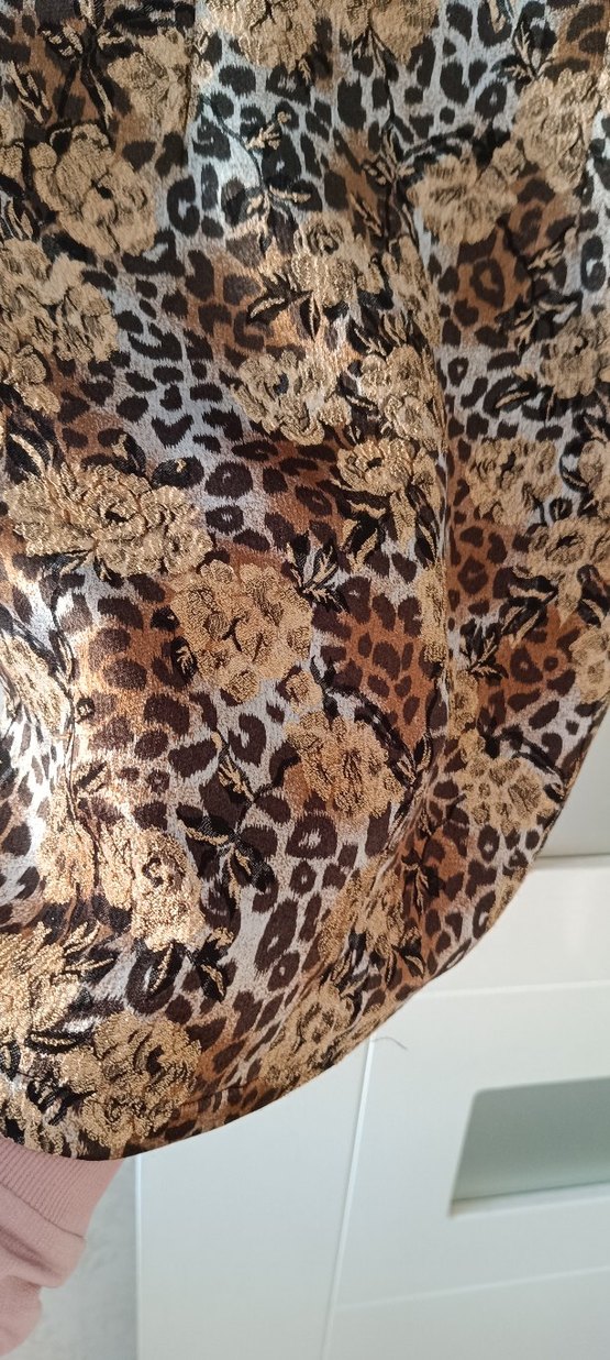 Bohem Uzun Kollu Kahverengi Desenli Elbise - Görsel 5