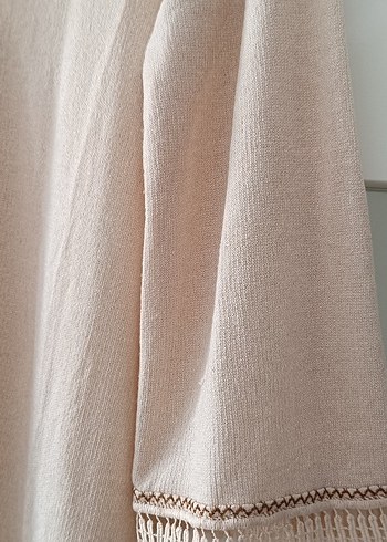 Bej Düğmeli Midi ince triko Hırka - Görsel 2