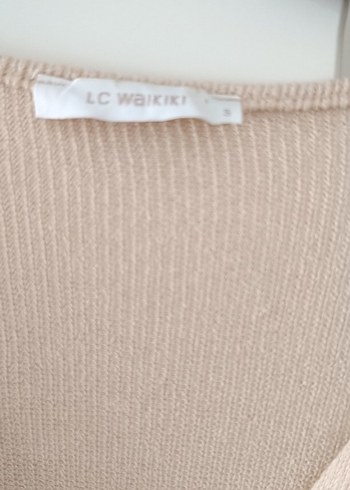 Bej Düğmeli Midi ince triko Hırka - Görsel 3