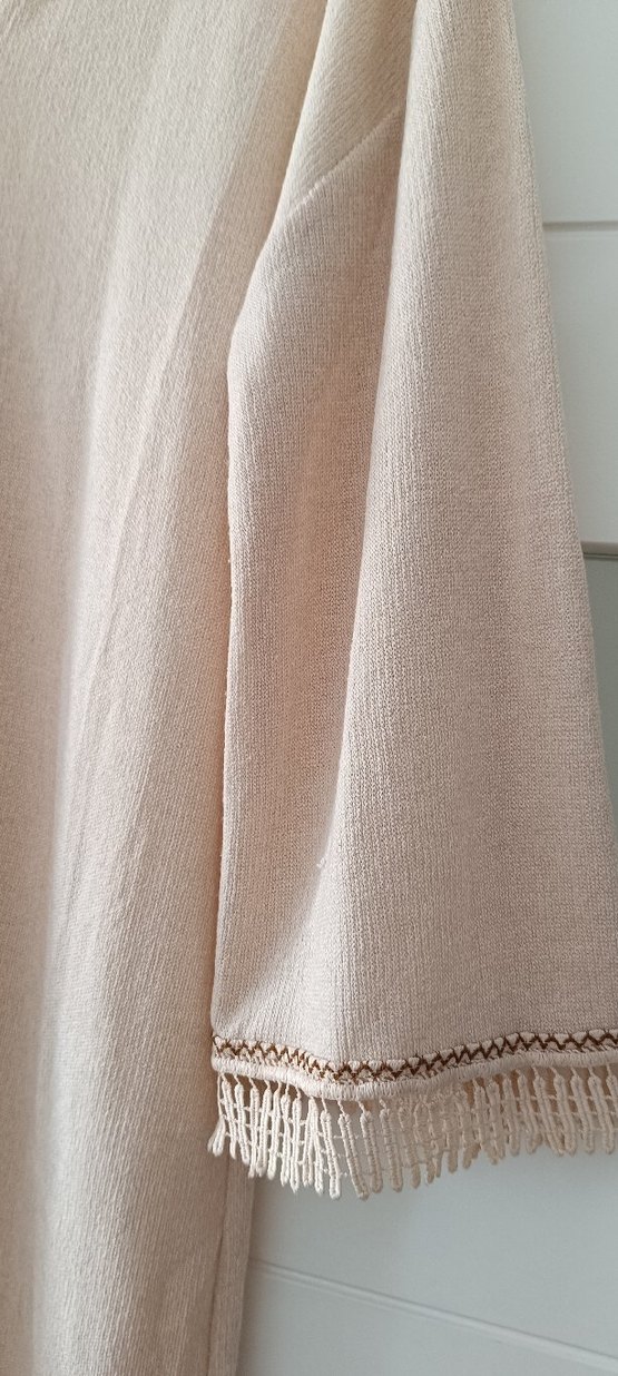 Bej Düğmeli Midi ince triko Hırka - Görsel 2