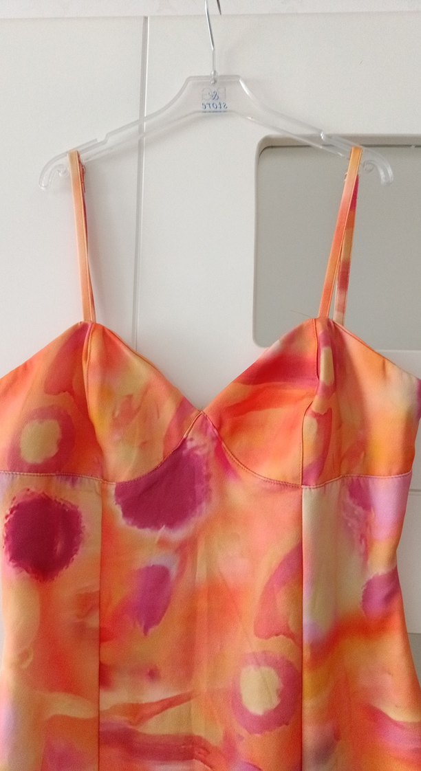 Kadın Çok Renkli Uzun Straplez Elbise - Görsel 2