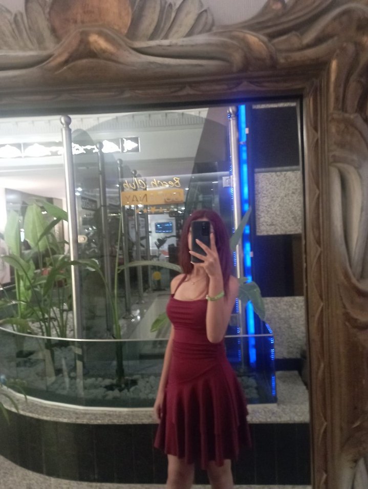 Bordo Transparan Detaylı Straplez Midi Elbise - Görsel 2