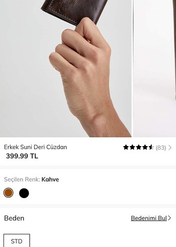 Kahverengi Suni deri Erkek Cüzdanı (unisex) - Görsel 5