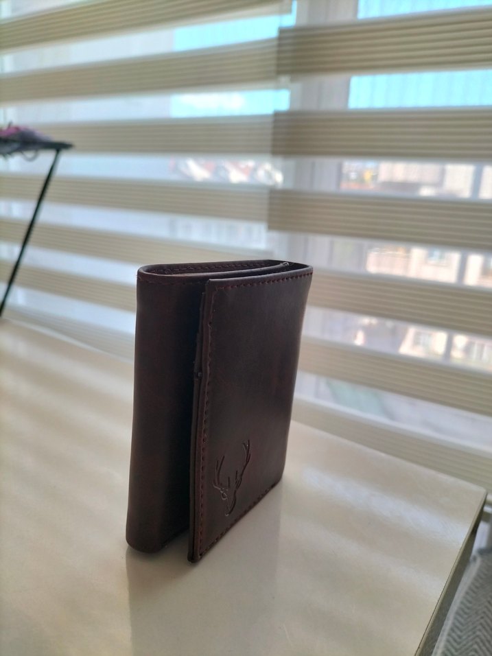 Kahverengi Suni deri Erkek Cüzdanı (unisex) - Görsel 2