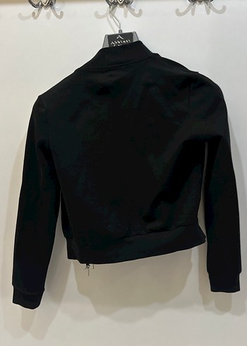 Mango Siyah Fermuarlı Kısa Kadın Sweatshirt