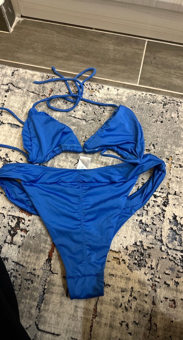 Kadın Mavi Strappy Bikini Takımı - Görsel 2