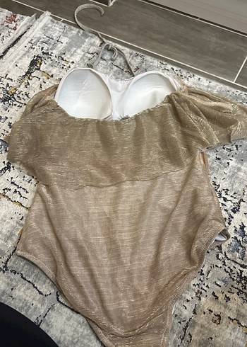 Dantel Detaylı Bej Midi Mayo - Görsel 2