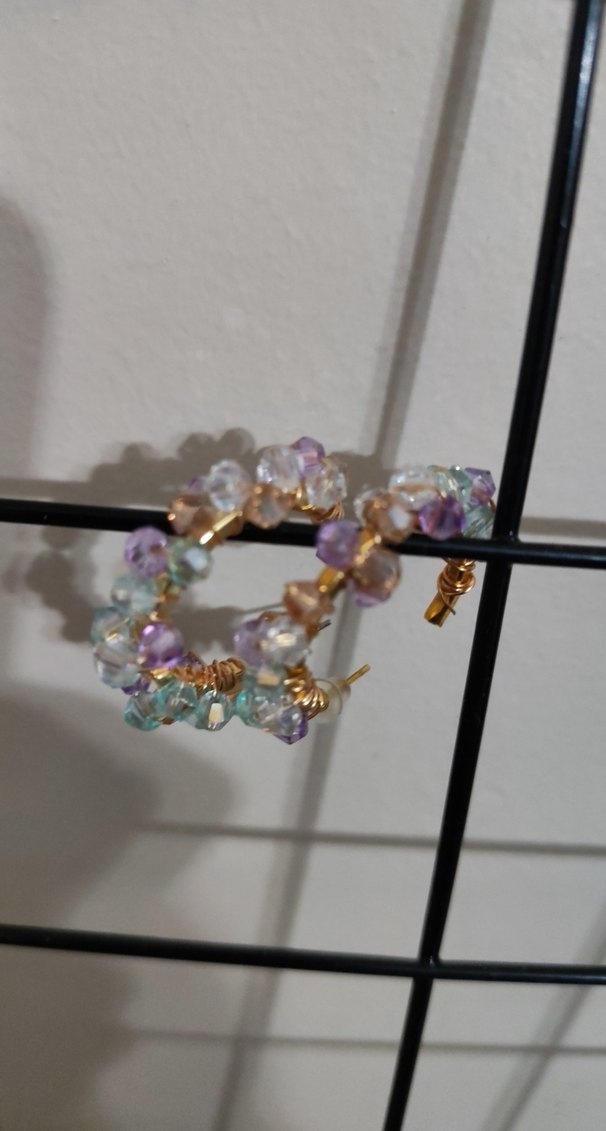 Boncuklu Çok Renkli Küpe - Görsel 2