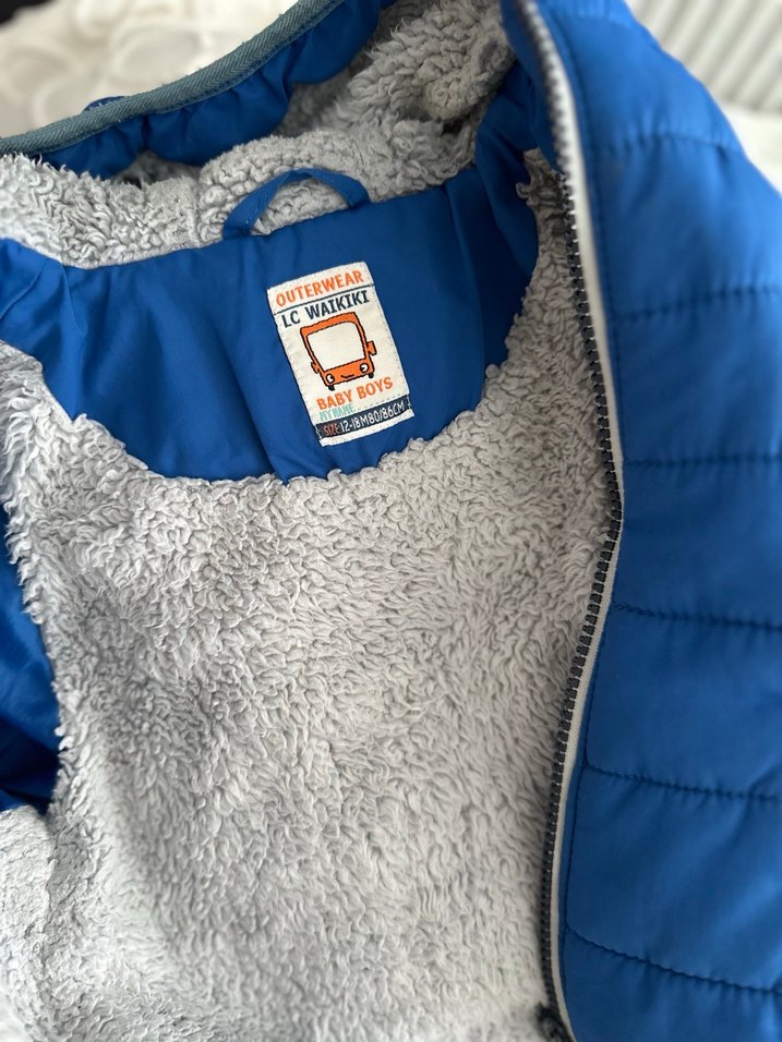 Mavi Erkek Çocuk Fermuarlı Mont - Görsel 4