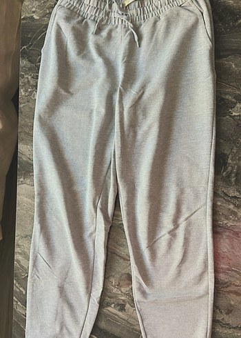 Gri Kadın Bol Kesim Pamuklu Eşofman Altı - Görsel 2