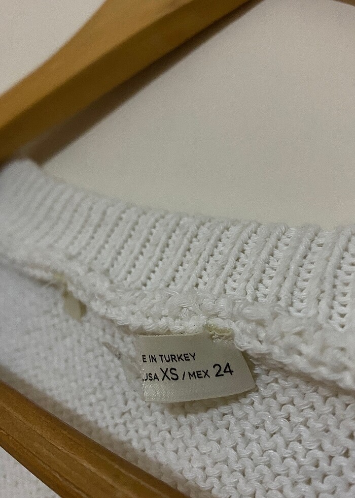 Siyah beyaz çizgili örgü kazak - Görsel 5