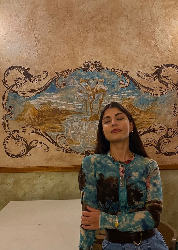 Tül gömlek - vintage desenli - Görsel 3