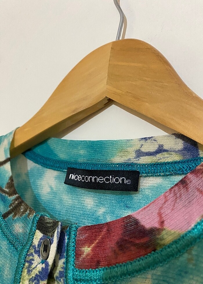 Tül gömlek - vintage desenli - Görsel 5