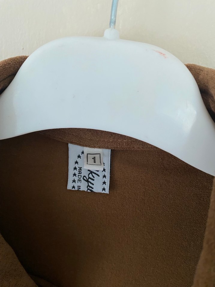 Düğmeli Kahverengi Kadın Süet Gömlek - Görsel 4