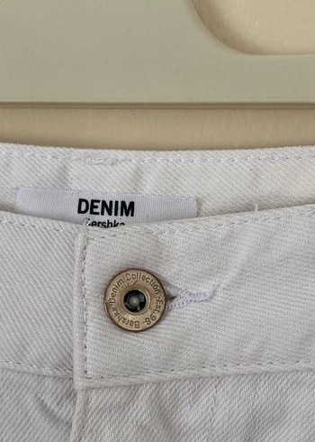 Bershka Beyaz Geniş Paça Kot Kadın Pantolon - Görsel 2