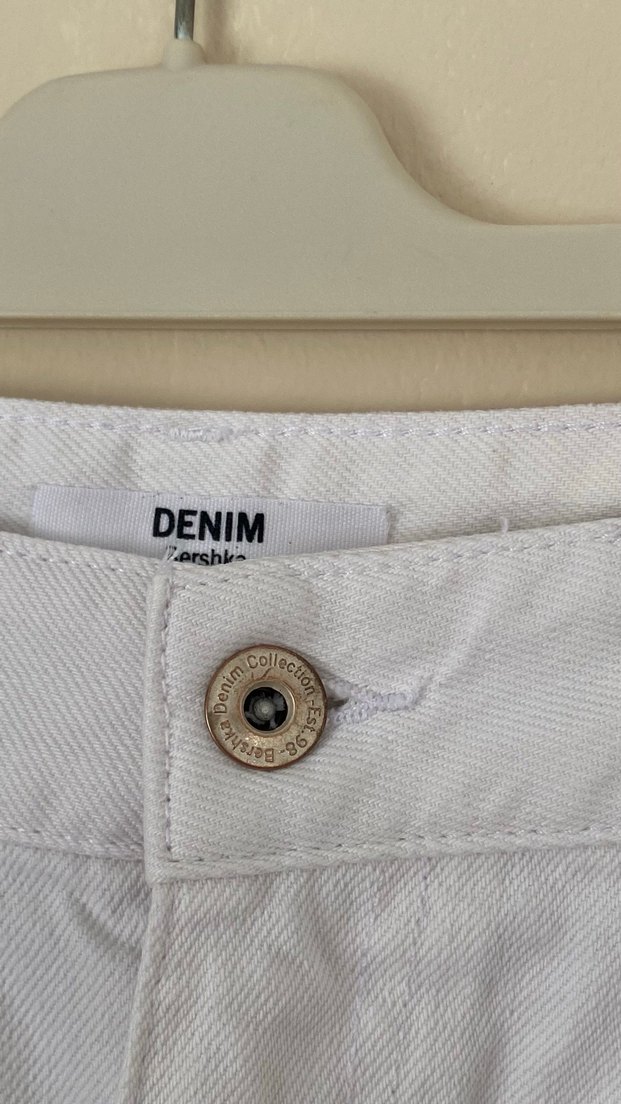 Bershka Beyaz Geniş Paça Kot Kadın Pantolon - Görsel 2