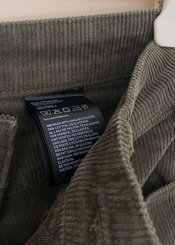 Asker yeşili kadife H&M Basic pantolon - Görsel 5