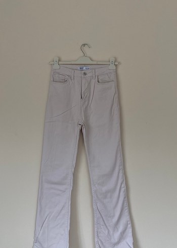 Pembe Çizgili Kadın Kot Pantolon - Görsel 4