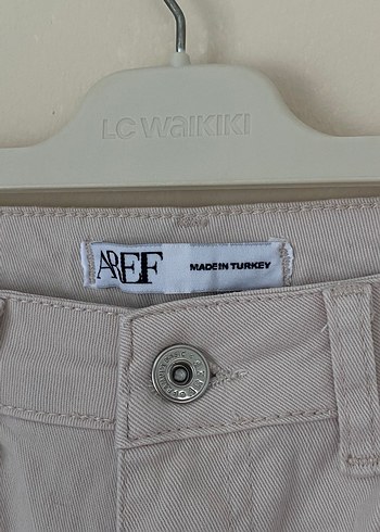 Pembe Çizgili Kadın Kot Pantolon - Görsel 5