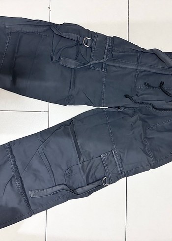 Gri Kemer Detaylı Bol Kesim Kadın Cargo Pantolon Defacto