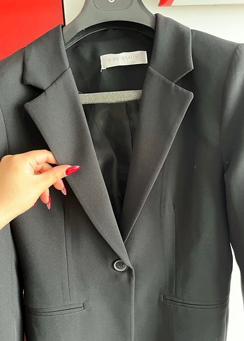 m Beden siyah Renk Düğmeli Siyah Kadın Blazer Ceket