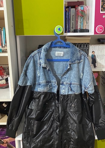 Fermuarlı üstü kot altı parlak deri görünümlü kumaş - Görsel 3