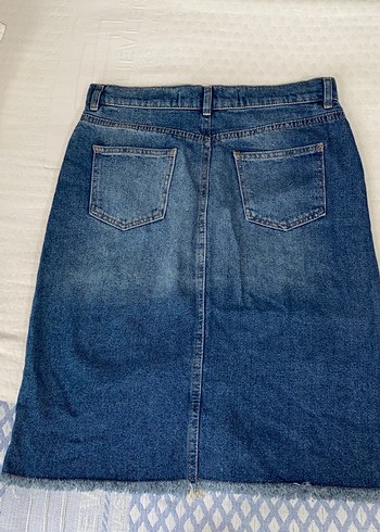 Kadın Mavi Kot Midi Etek - Görsel 3