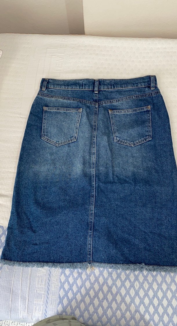 Kadın Mavi Kot Midi Etek - Görsel 3