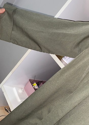 Kadın Haki Midi Rahat Kesim Ceket - Görsel 3