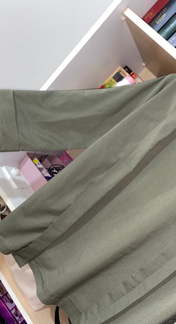 Kadın Haki Midi Rahat Kesim Ceket - Görsel 4