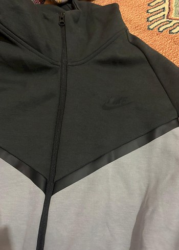 Nike tech flece Erkek Gri Fermuarlı Yüksek Yakalı Sweatshirt - Görsel 5