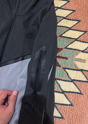 Nike tech flece Erkek Gri Fermuarlı Yüksek Yakalı Sweatshirt - Görsel 3