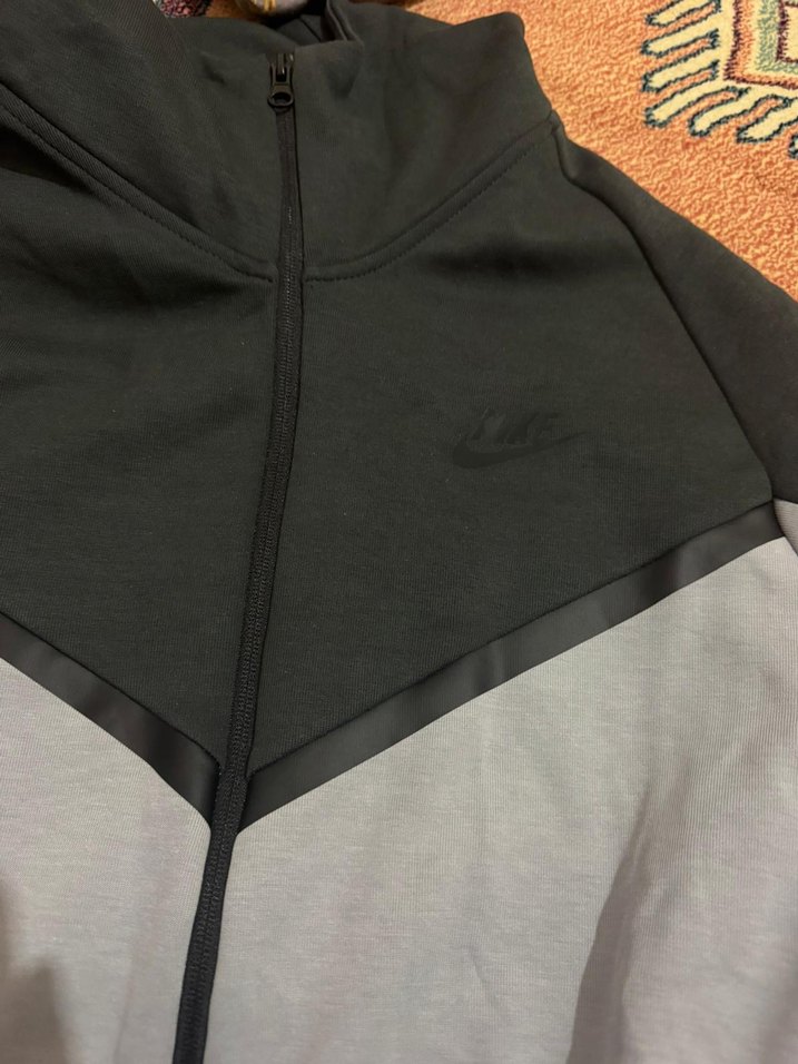 Nike tech flece Erkek Gri Fermuarlı Yüksek Yakalı Sweatshirt - Görsel 5