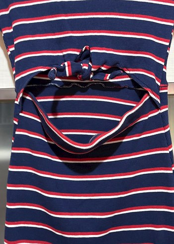Bershka Çizgili Kısa Kollu Midi Elbise