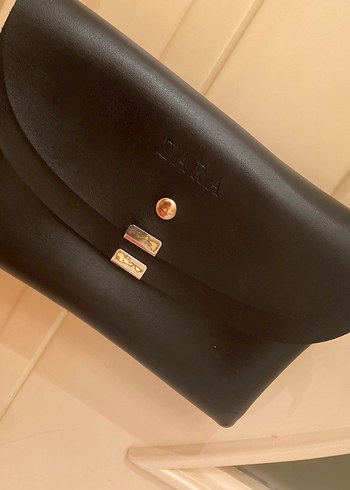 Zara Zincir Detaylı Siyah Deri Kadın Çanta - Görsel 2