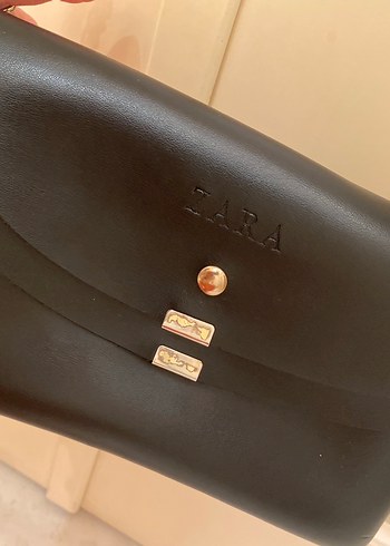 Zara Zincir Detaylı Siyah Deri Kadın Çanta - Görsel 3