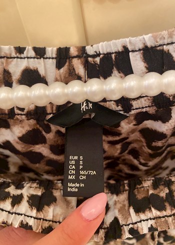 H&M Leopar Desenli Kadın Salaş Kumaş Pantolon - Görsel 3