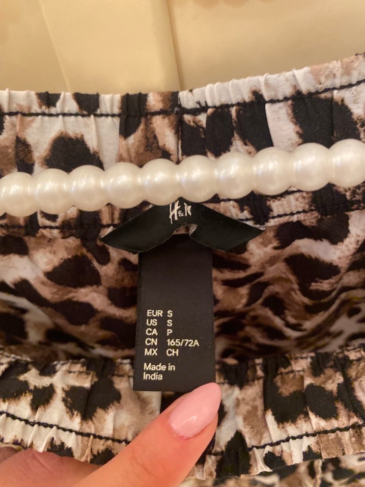 H&M Leopar Desenli Kadın Salaş Kumaş Pantolon - Görsel 3